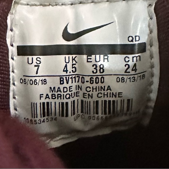 Women’s Nike Huarache - Burgundy - Picture 8 of 8